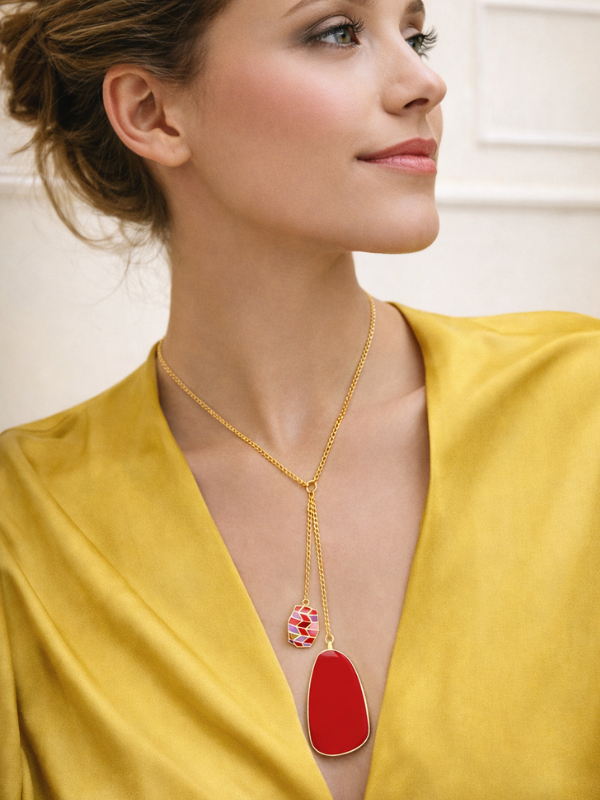 Eze Beveled Lariat Necklace Ruahh