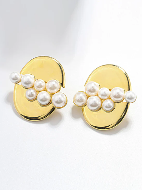 Millie Pearl Cluster Oval Studs RUAHH