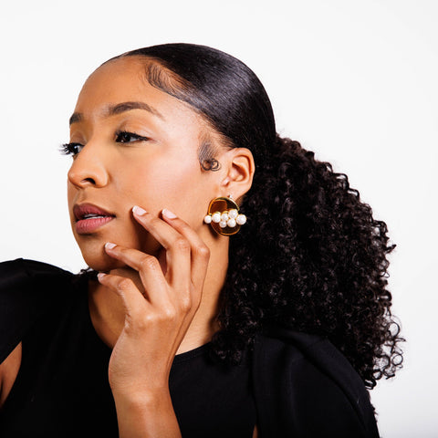 Millie Pearl Cluster Oval Studs