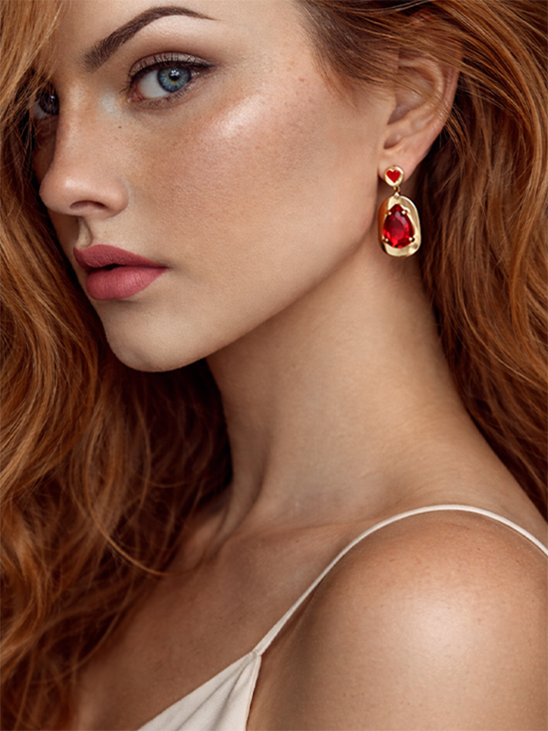 Ruahh Regal Heart Drop Earrings Ruahh