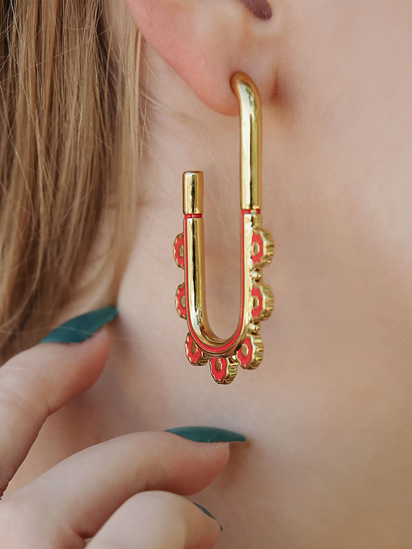 Flora Oval Hoop Earrings