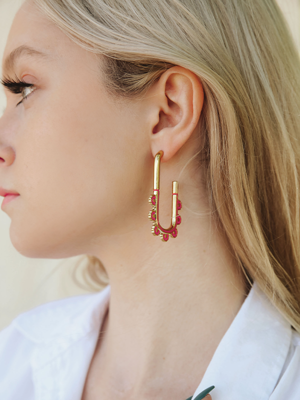 Flora Oval Hoop Earrings