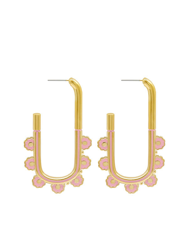 Flora Oval Hoop Earrings