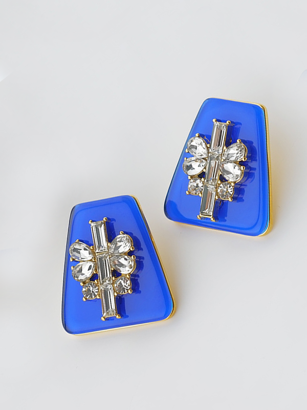 Crystal Cluster Stud Earrings 